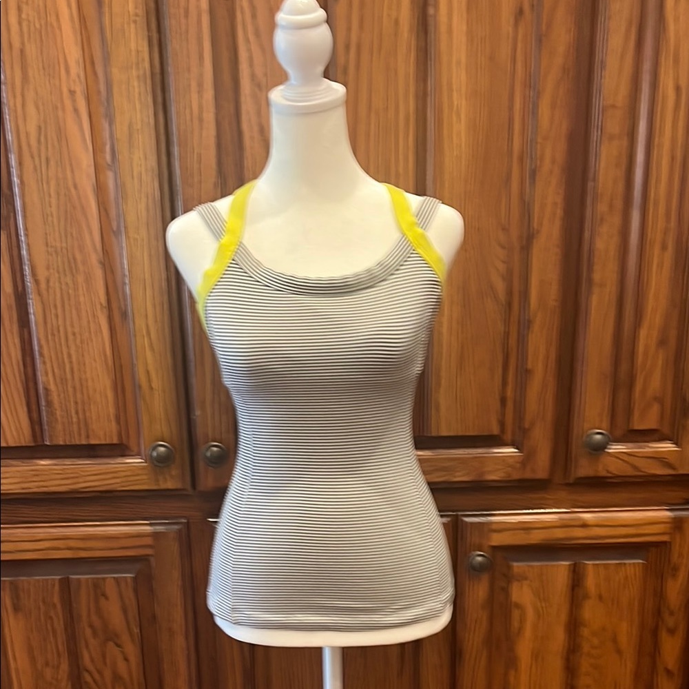 Striped Tank Top with Yellow Accents